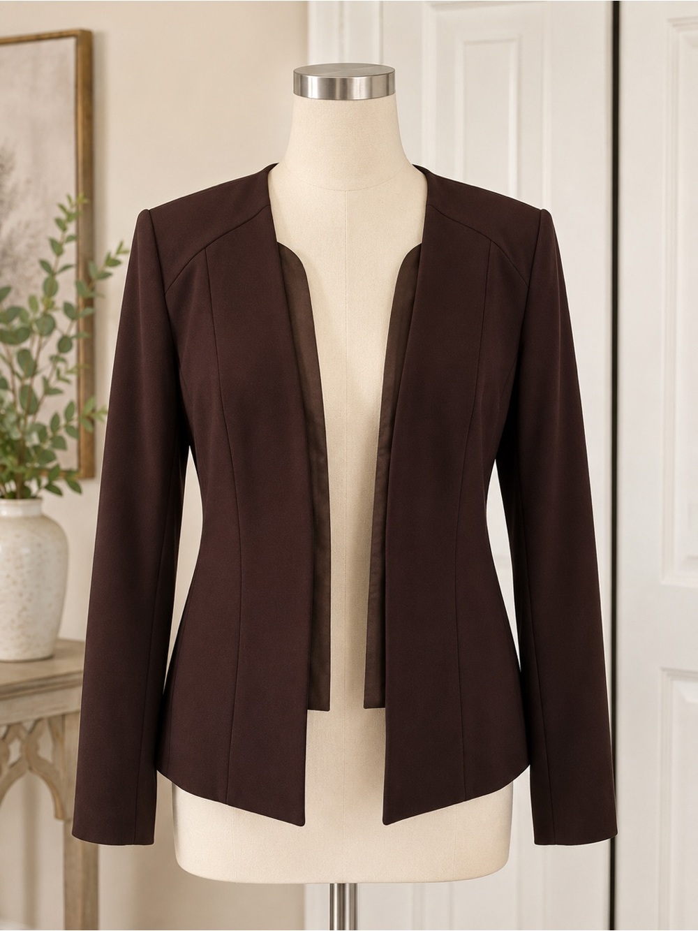 Simply Vera Vera Wang Dark Plum Open-Front Blazer
